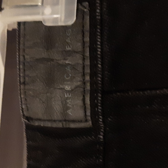 EUC American Eagle size 4 black jean skirt button up pockets mid or high rise - Picture 4 of 5